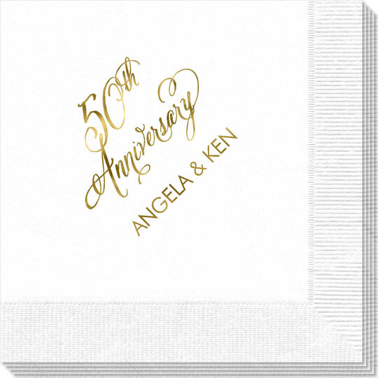 Elegant 50th Anniversary Napkins